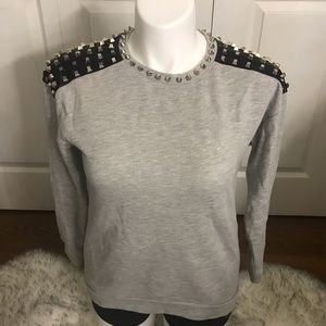 Forever 21 studded leather grey gray long sleeve
